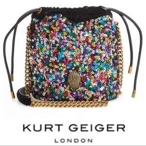 Kurt Geiger Kensington Sequin Bucket Bag.